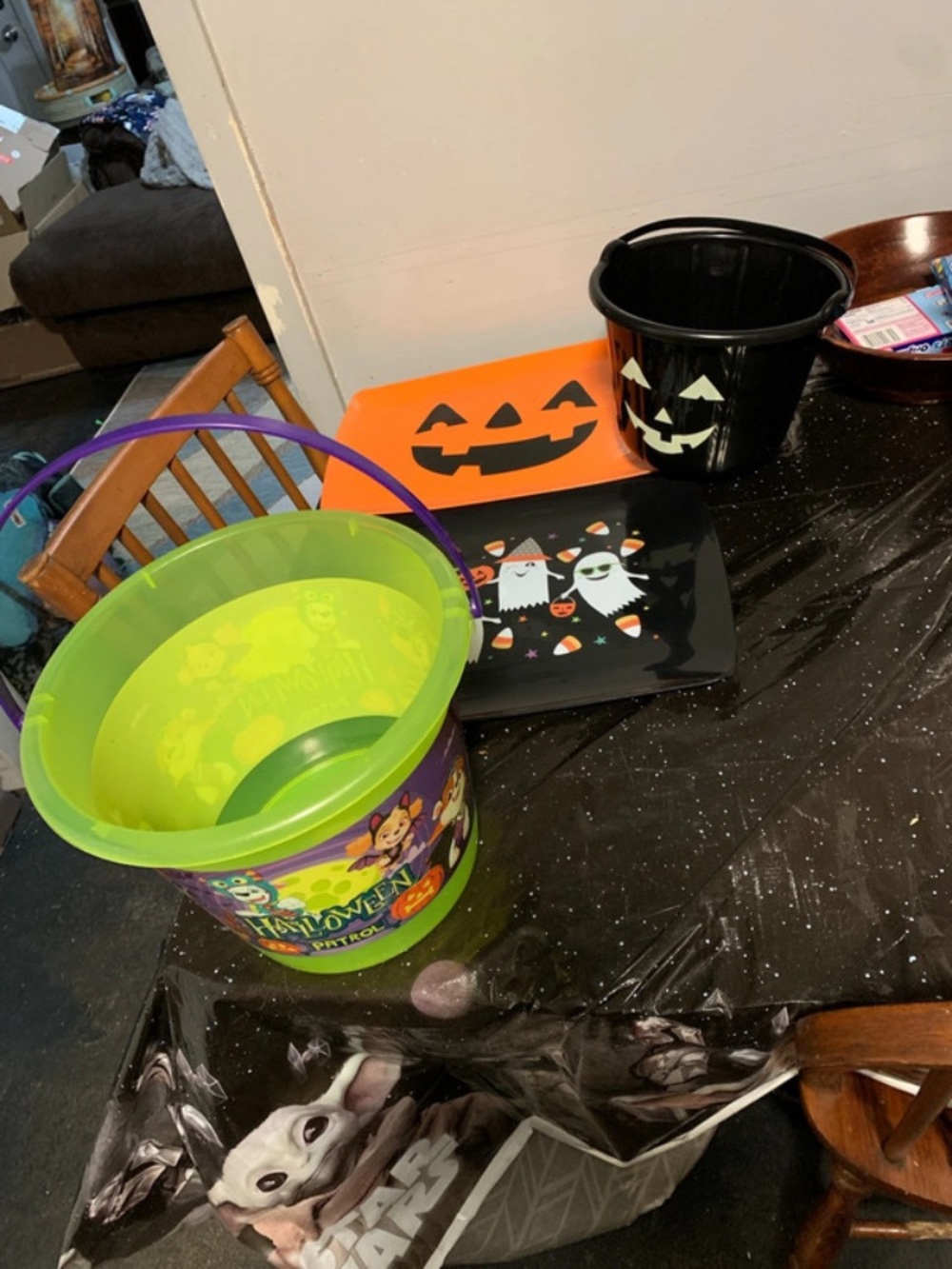 Halloween buckets and trays
